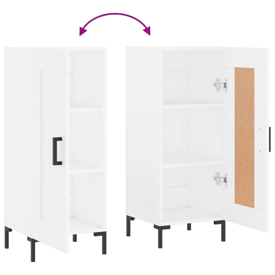 Buffet blanc 34,5x34x90 cm bois d'ingénierie - 9