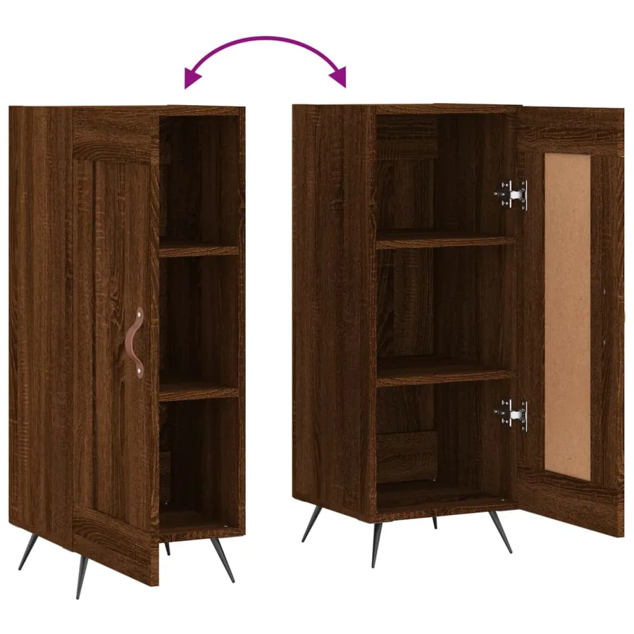 Buffet Chêne marron 34,5x34x90 cm Bois d'ingénierie - 9