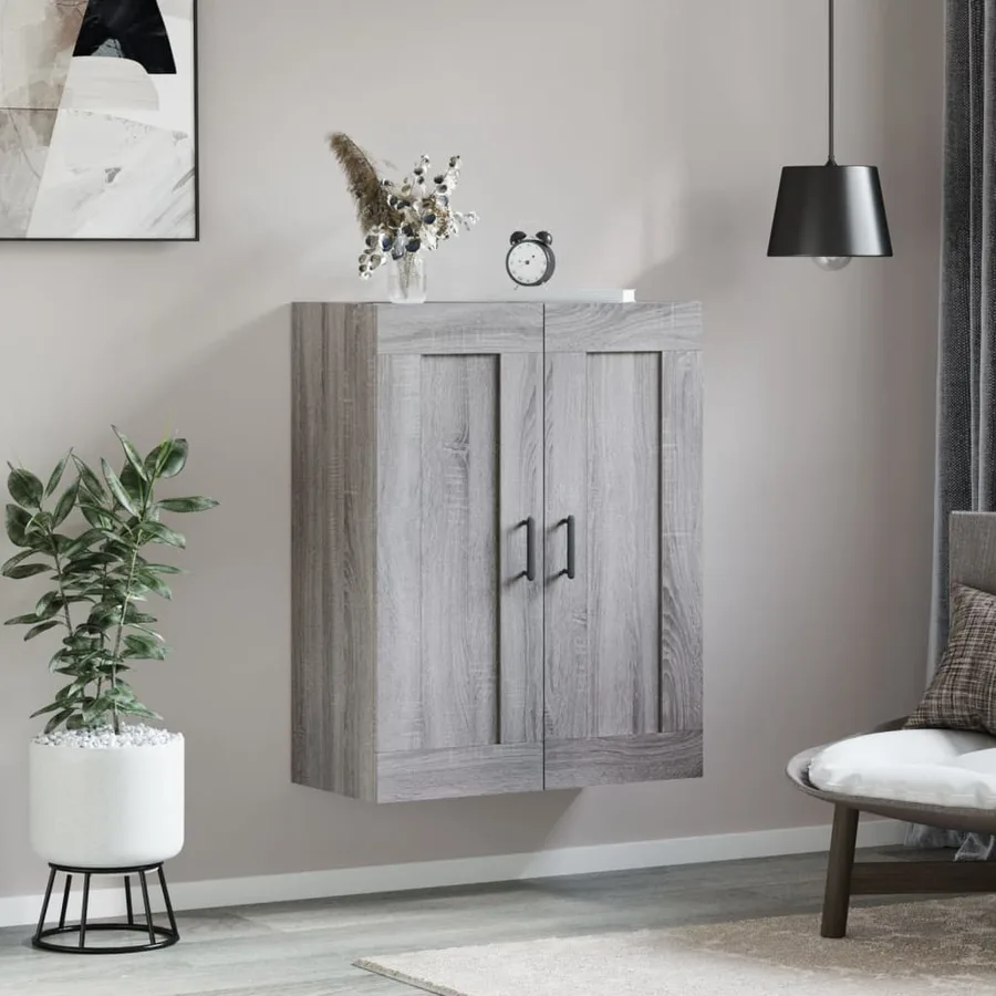 Armoire murale sonoma gris 69,5x34x90 cm bois d'ingénierie - 3