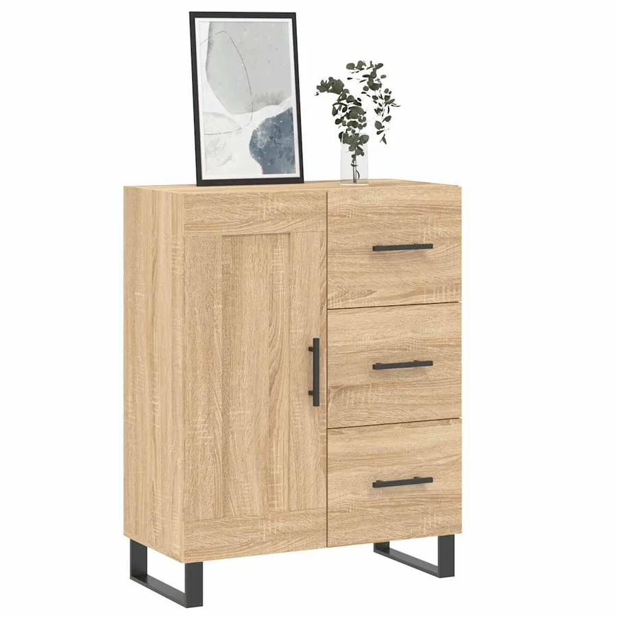 Buffet chêne sonoma 69,5x34x90 cm bois d'ingénierie - 3