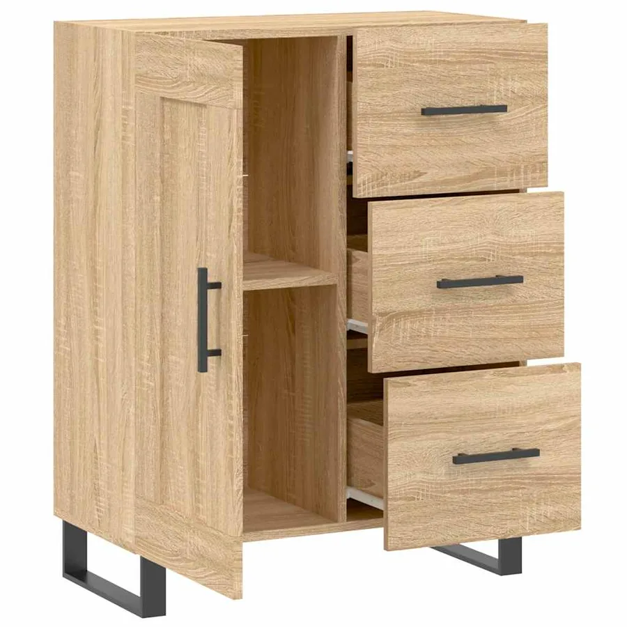 Buffet chêne sonoma 69,5x34x90 cm bois d'ingénierie - 6