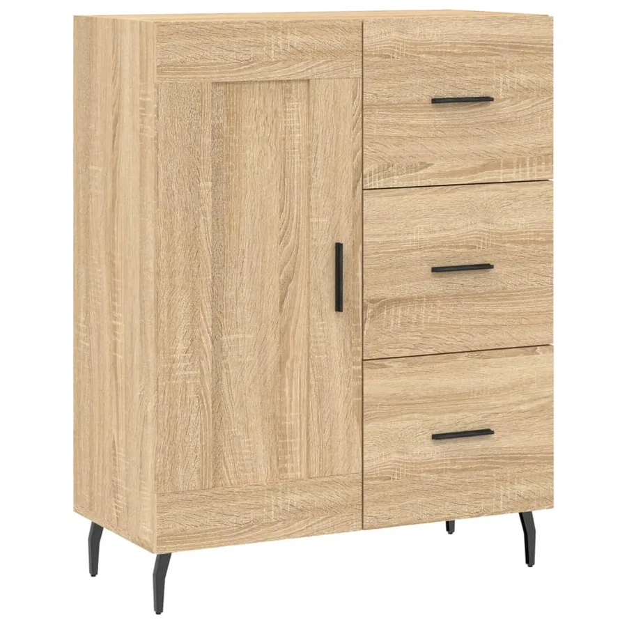 Buffet chêne sonoma 69,5x34x90 cm bois d'ingénierie - 2