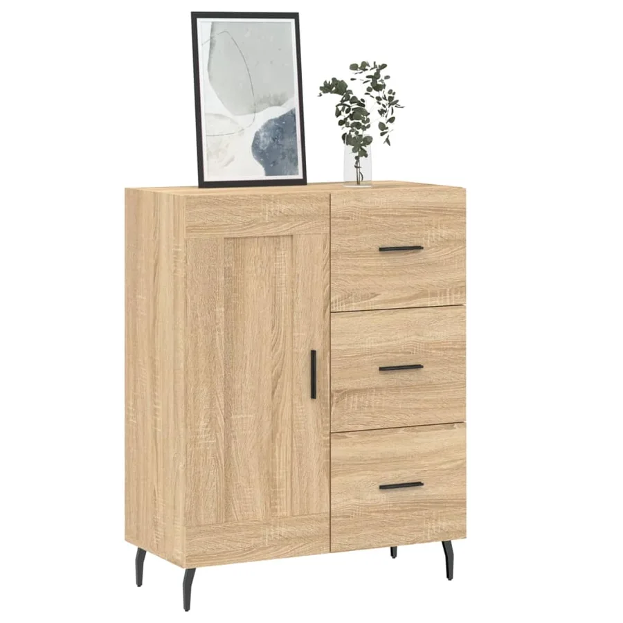 Buffet chêne sonoma 69,5x34x90 cm bois d'ingénierie - 3