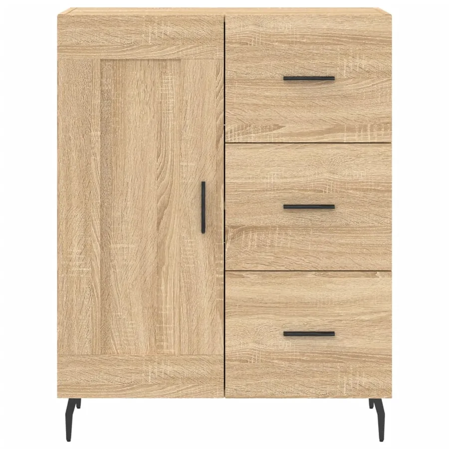 Buffet chêne sonoma 69,5x34x90 cm bois d'ingénierie - 5