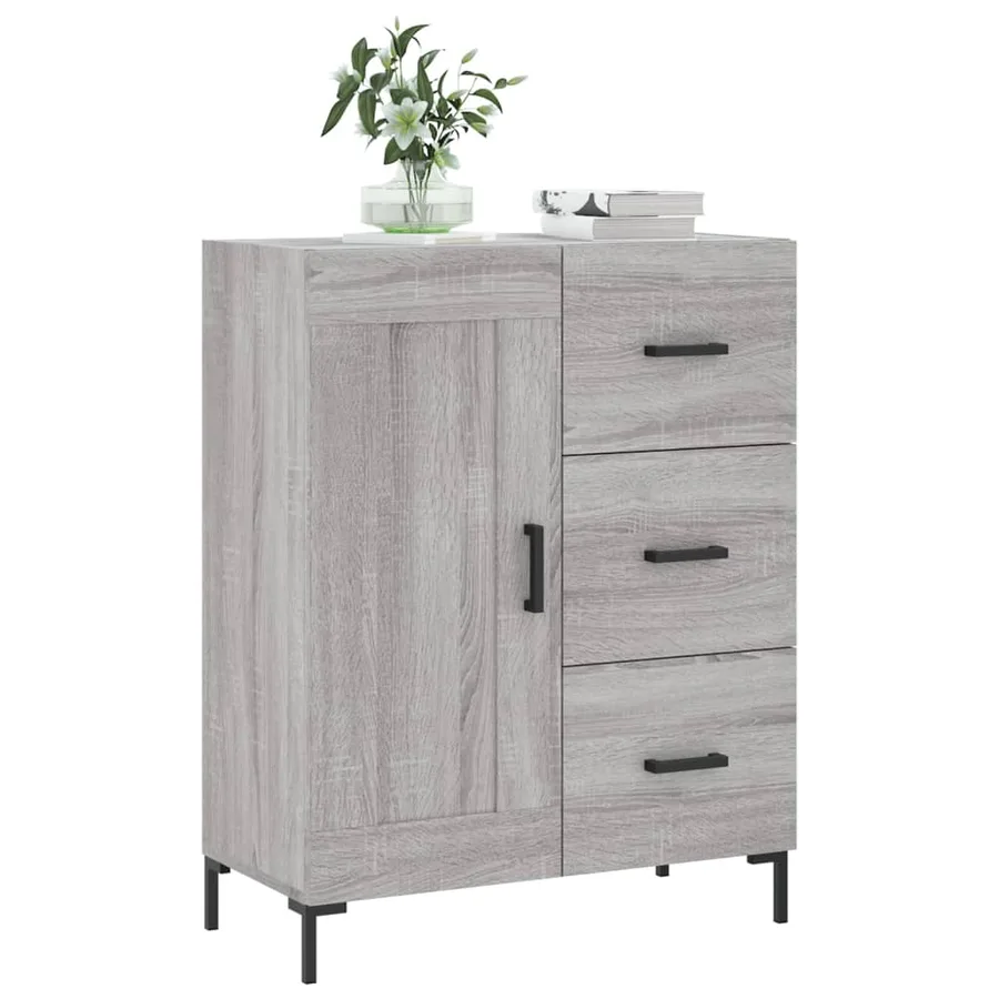 Buffet sonoma gris 69,5x34x90 cm bois d'ingénierie - 3