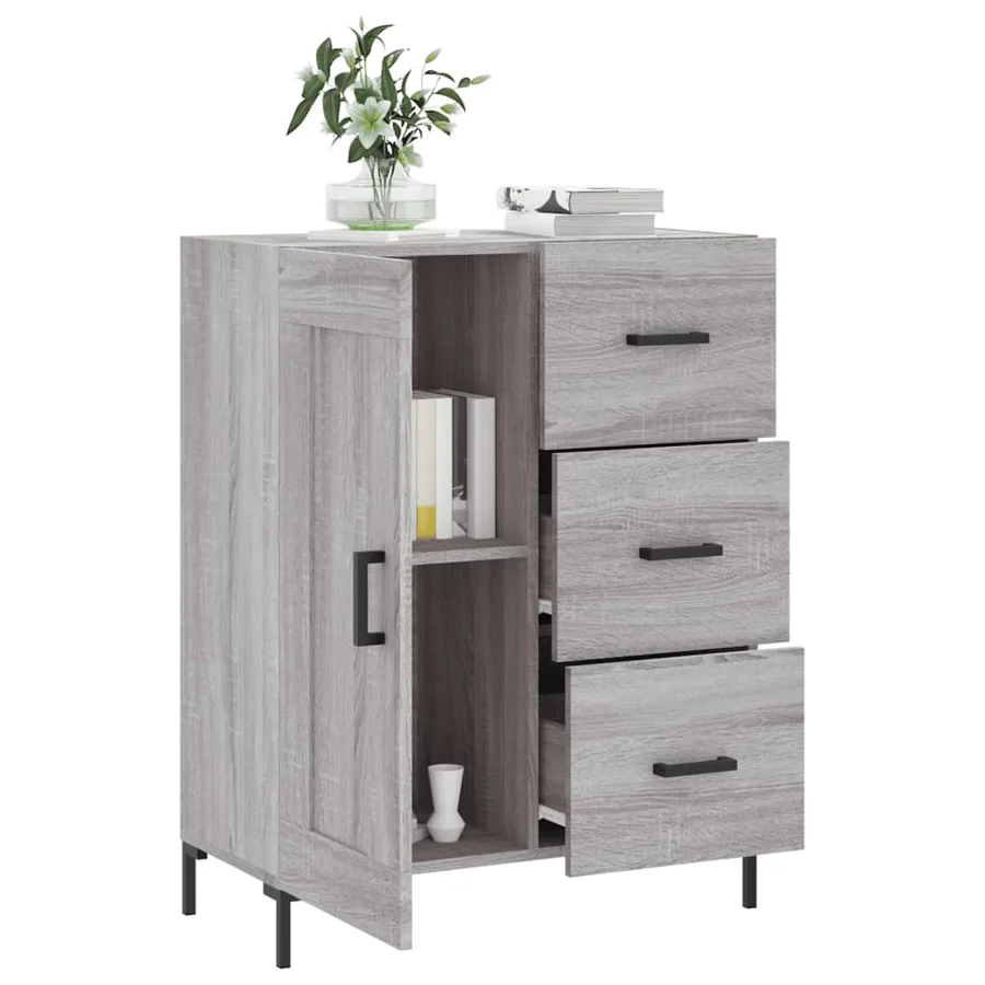Buffet sonoma gris 69,5x34x90 cm bois d'ingénierie - 4