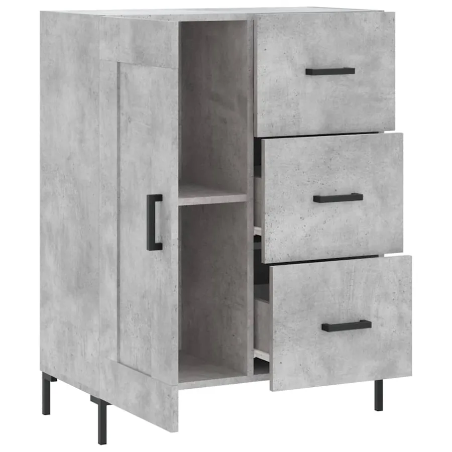 Buffet gris béton 69,5x34x90 cm bois d'ingénierie - 6