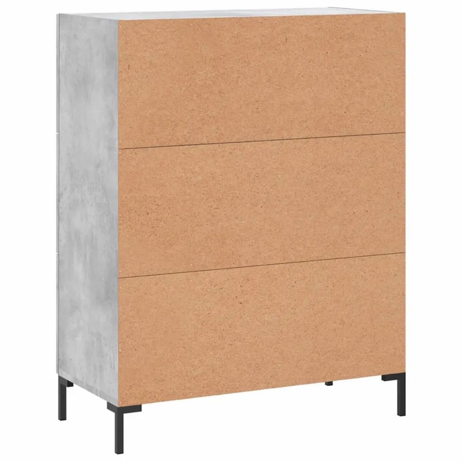Buffet gris béton 69,5x34x90 cm bois d'ingénierie - 8