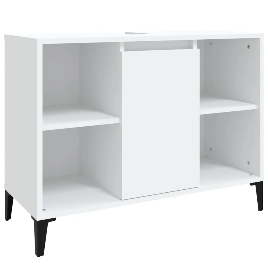 Meuble d'évier blanc 80x33x60 cm bois d'ingénierie - 2