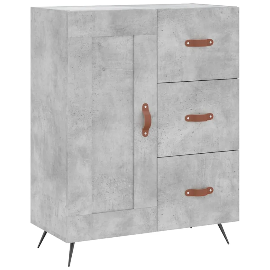 Buffet gris béton 69,5x34x90 cm bois d'ingénierie - 2