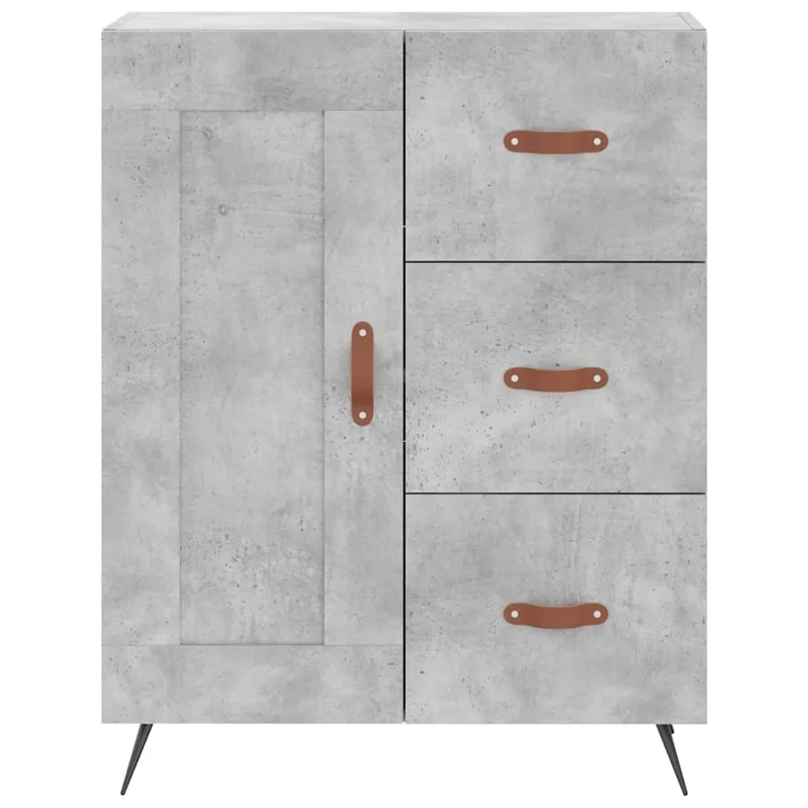 Buffet gris béton 69,5x34x90 cm bois d'ingénierie - 5