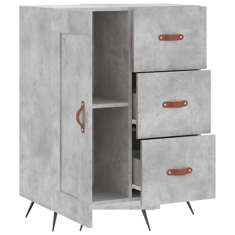 Buffet gris béton 69,5x34x90 cm bois d'ingénierie - 6