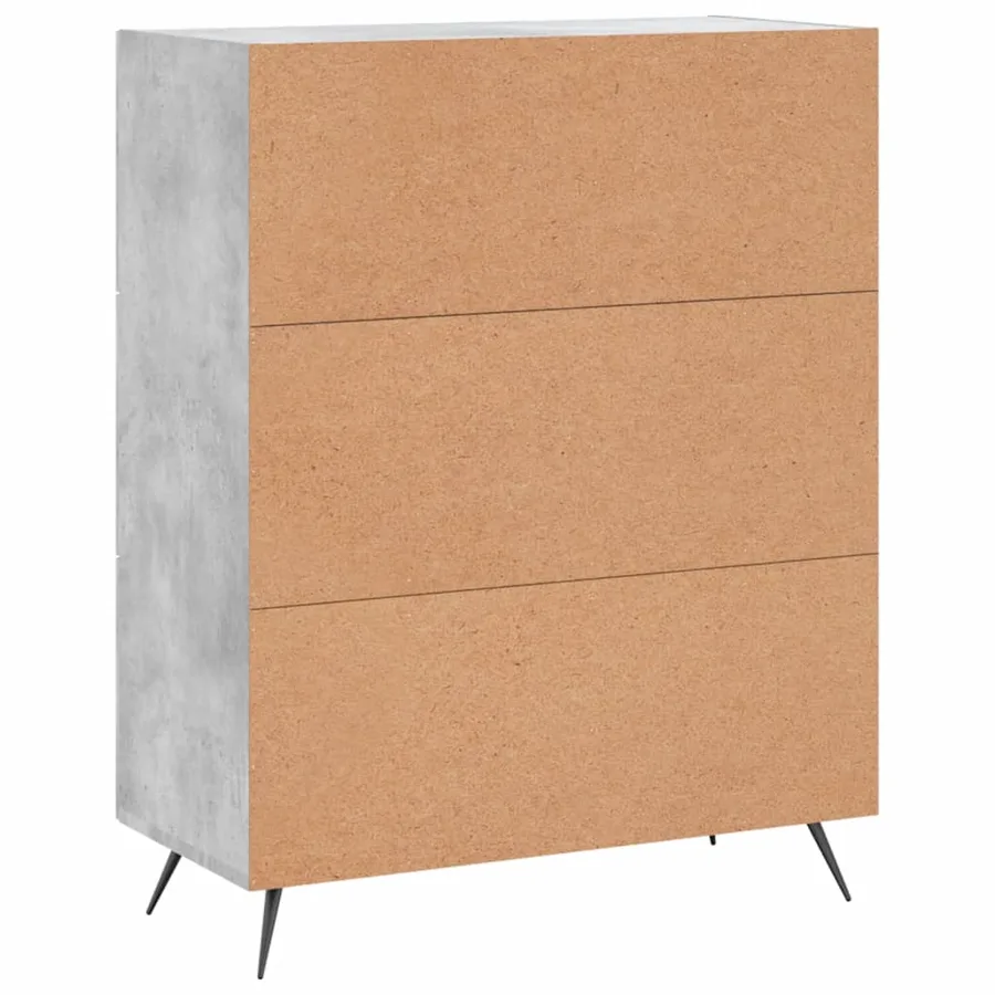 Buffet gris béton 69,5x34x90 cm bois d'ingénierie - 8