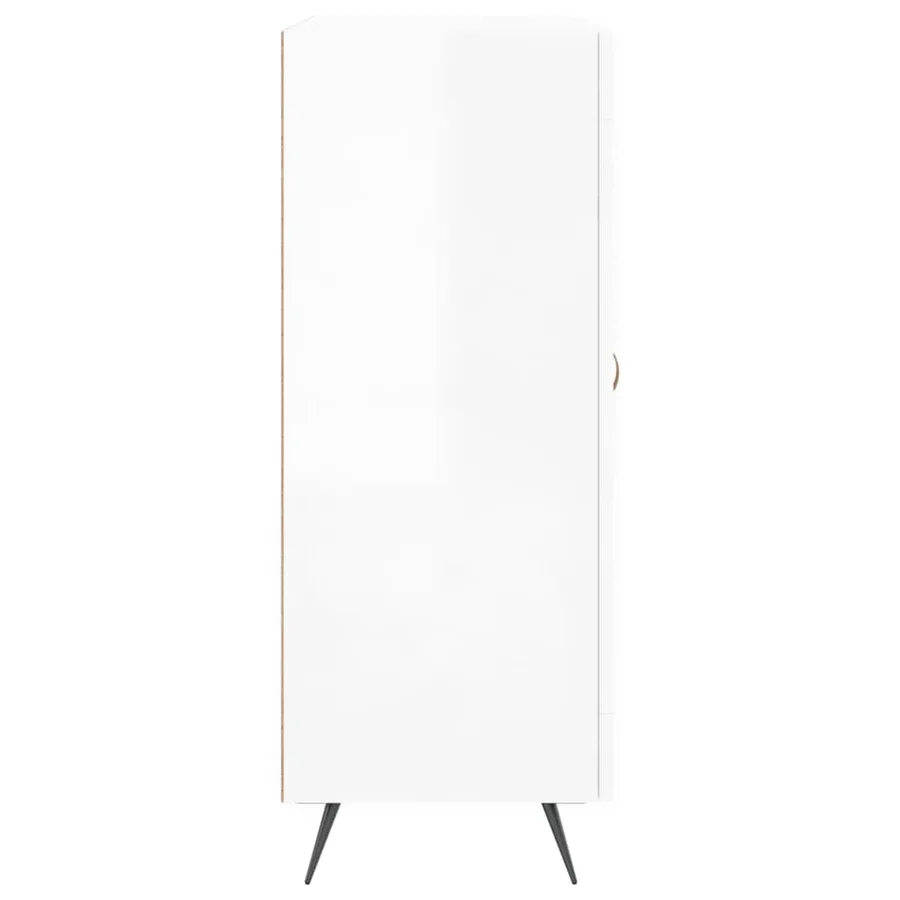 Buffet Blanc brillant 69,5x34x90 cm Bois d'ingénierie - 7