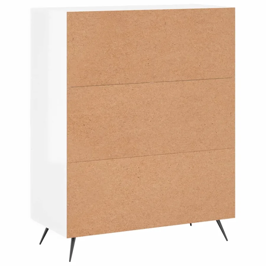 Buffet Blanc brillant 69,5x34x90 cm Bois d'ingénierie - 8