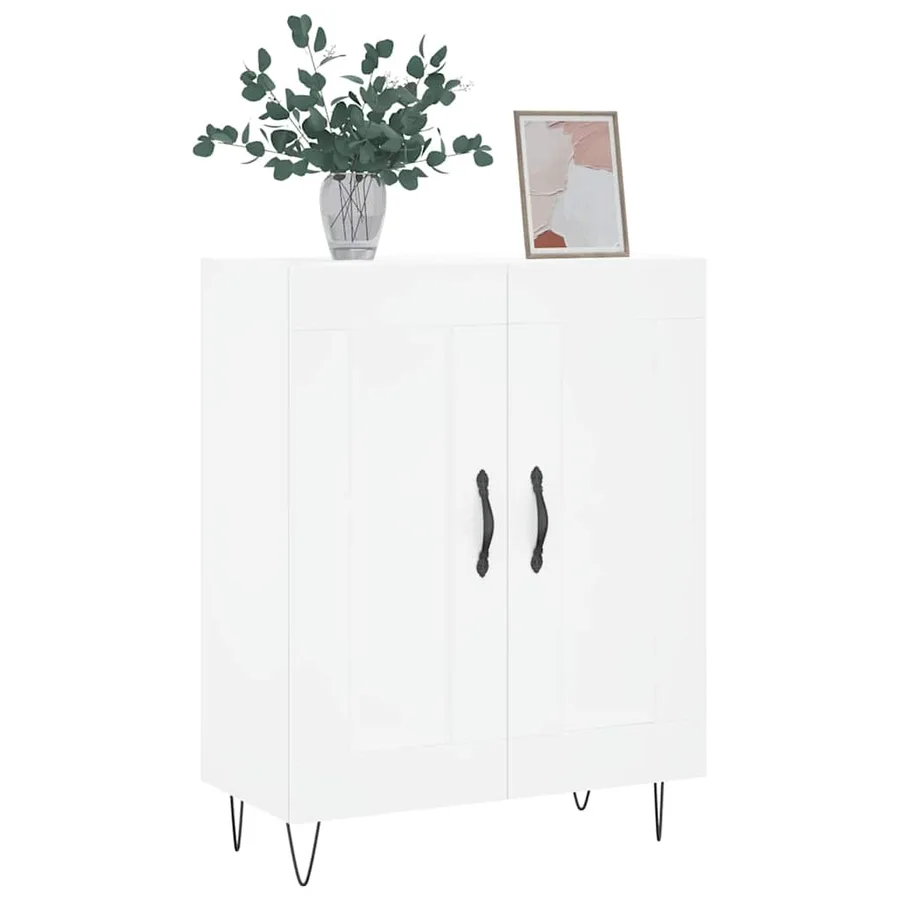 Buffet blanc 69,5x34x90 cm bois d'ingénierie - 3