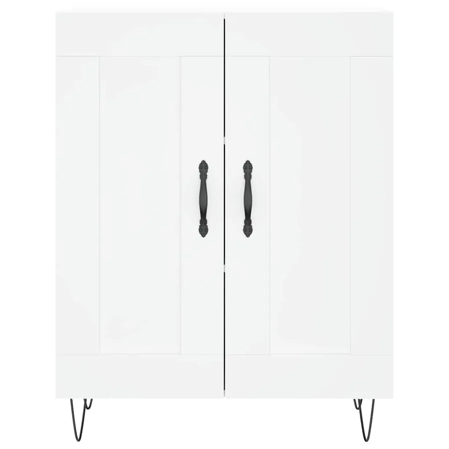 Buffet blanc 69,5x34x90 cm bois d'ingénierie - 5