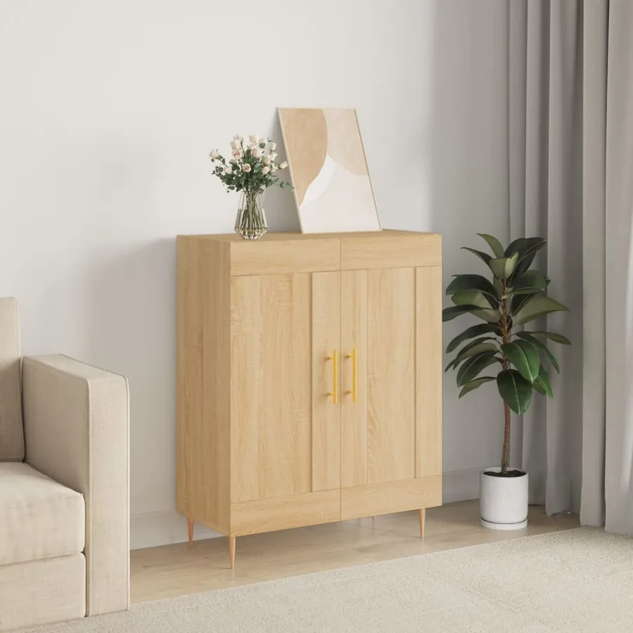 Buffet chêne sonoma 69,5x34x90 cm bois d'ingénierie