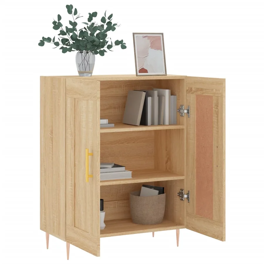 Buffet chêne sonoma 69,5x34x90 cm bois d'ingénierie - 4