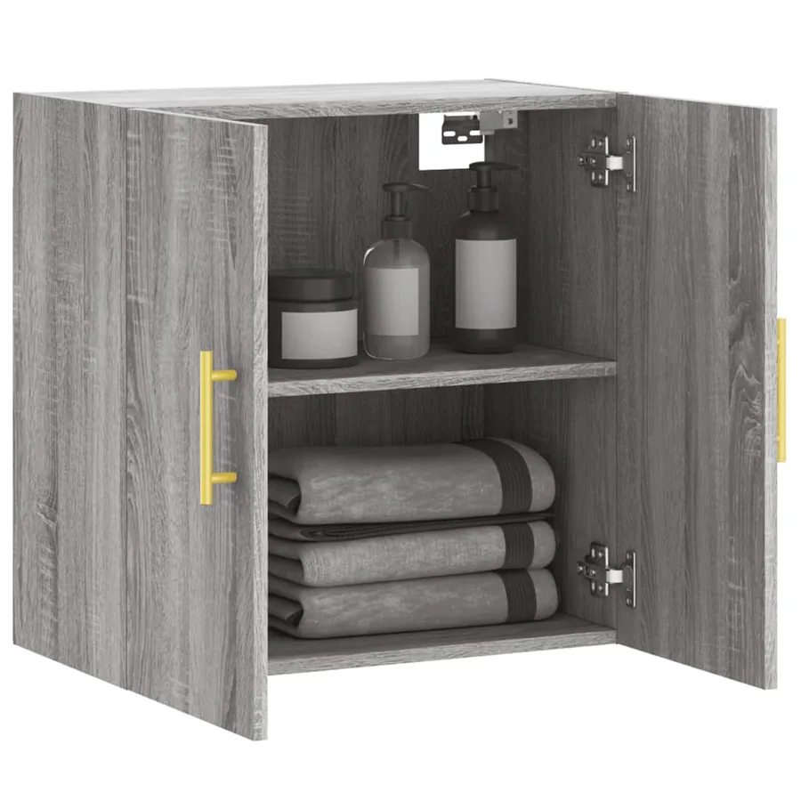 Armoire murale sonoma gris 60x31x60 cm bois d'ingénierie - 4