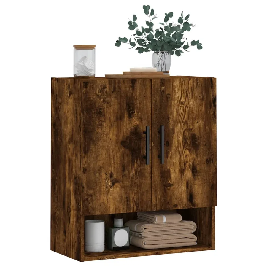 Armoire murale chêne fumé 60x31x70 cm bois d'ingénierie - 3