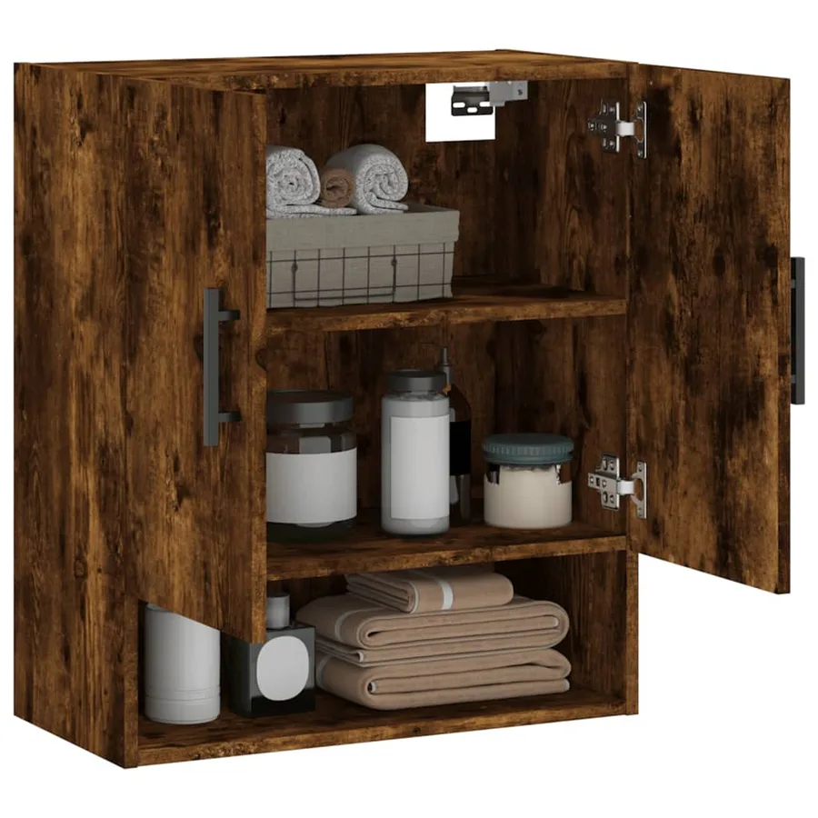 Armoire murale chêne fumé 60x31x70 cm bois d'ingénierie - 4