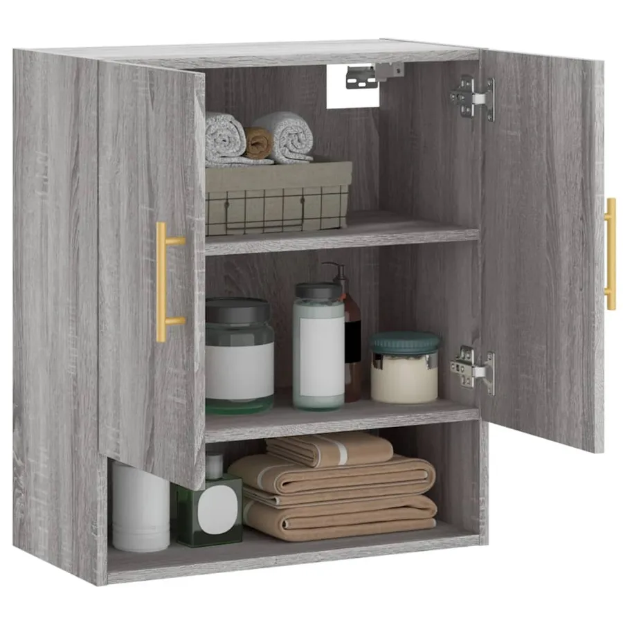 Armoire murale sonoma gris 60x31x70 cm bois d'ingénierie - 4