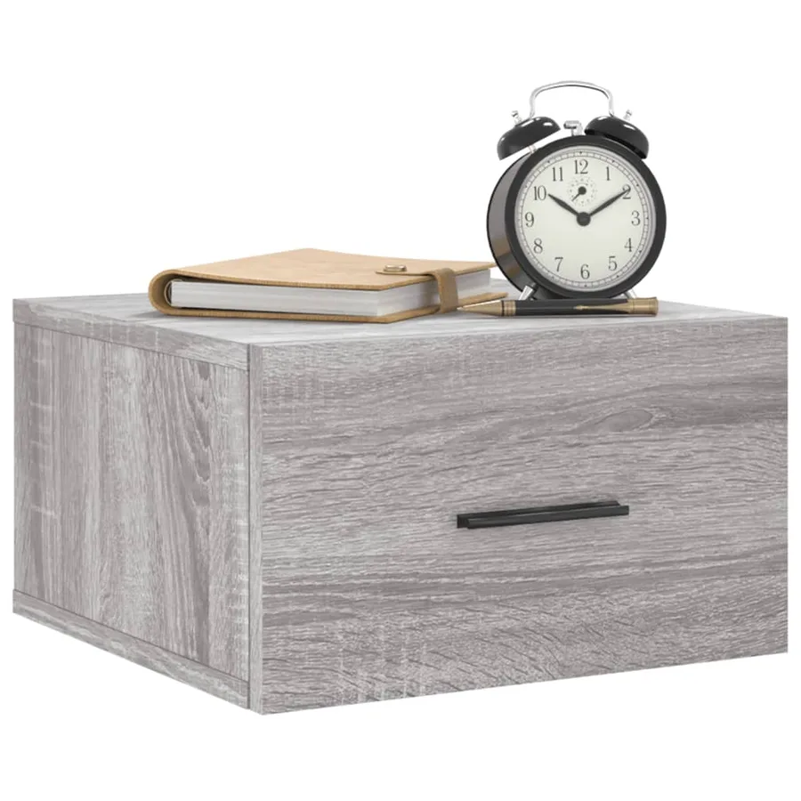 Table de chevet murale sonoma gris 35x35x20 cm - 3
