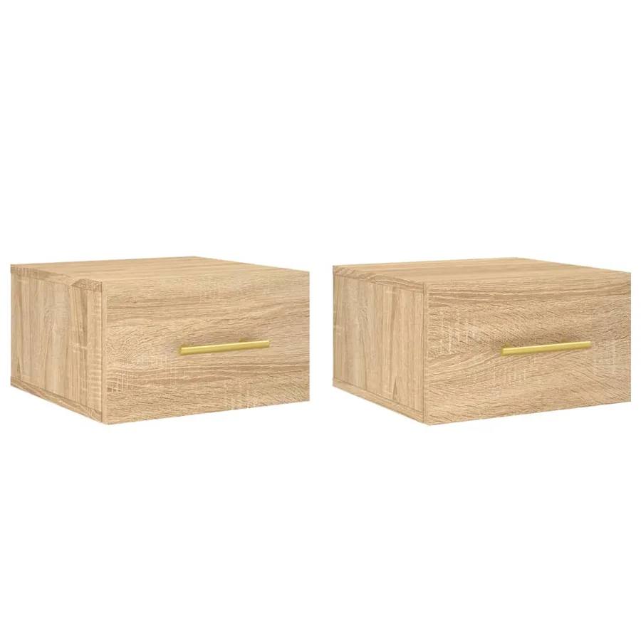 Tables de chevet murales 2 pcs chêne sonoma 35x35x20 cm - 2