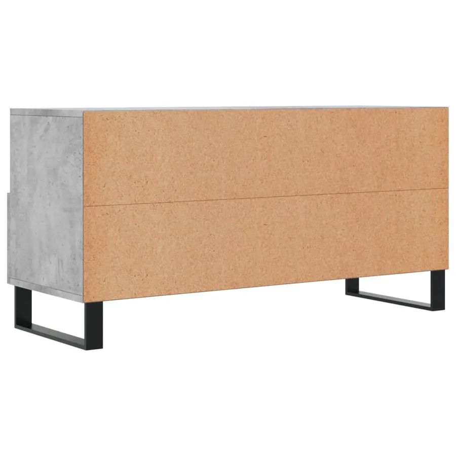 Meuble TV gris béton 102x36x50 cm bois d'ingénierie - 8