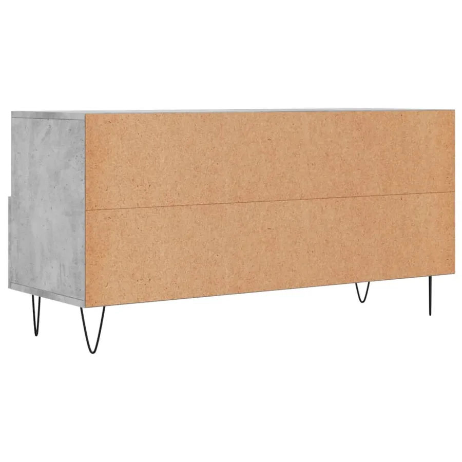 Meuble TV gris béton 102x36x50 cm bois d'ingénierie - 8