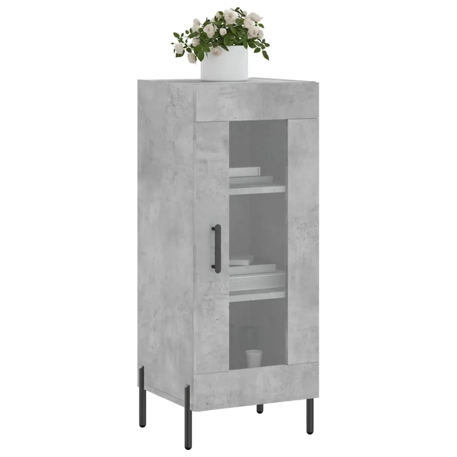 Buffet Gris béton 34,5x34x90 cm Bois d'ingénierie - 3