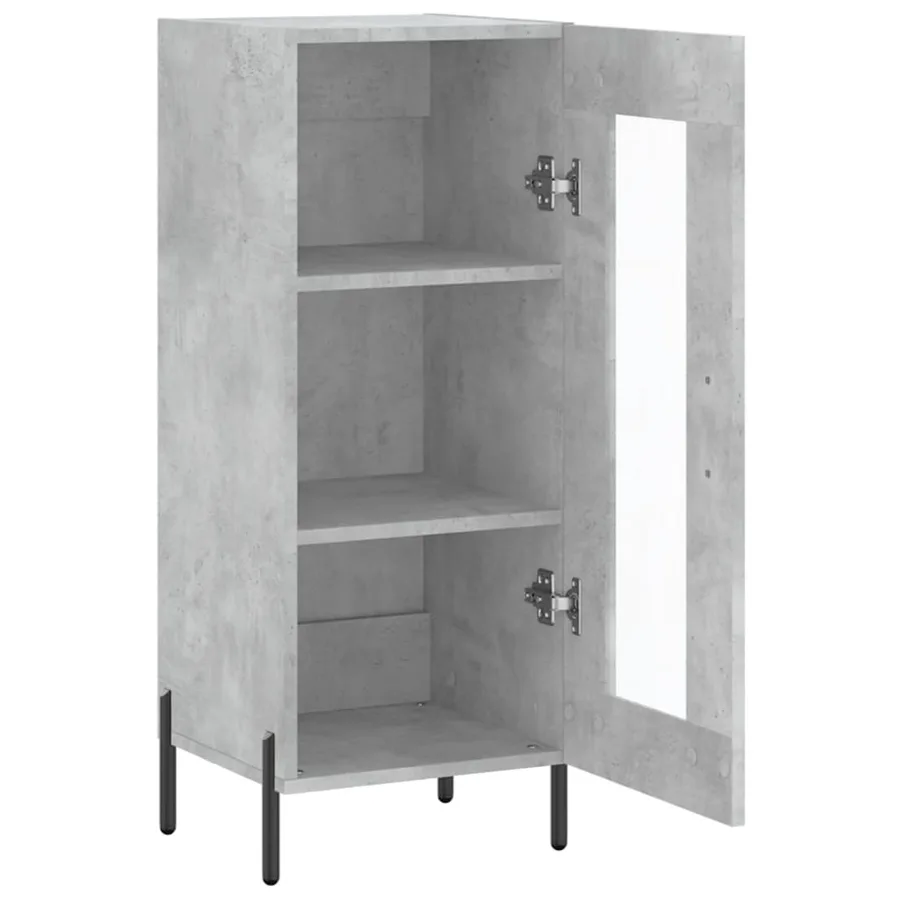Buffet Gris béton 34,5x34x90 cm Bois d'ingénierie - 6