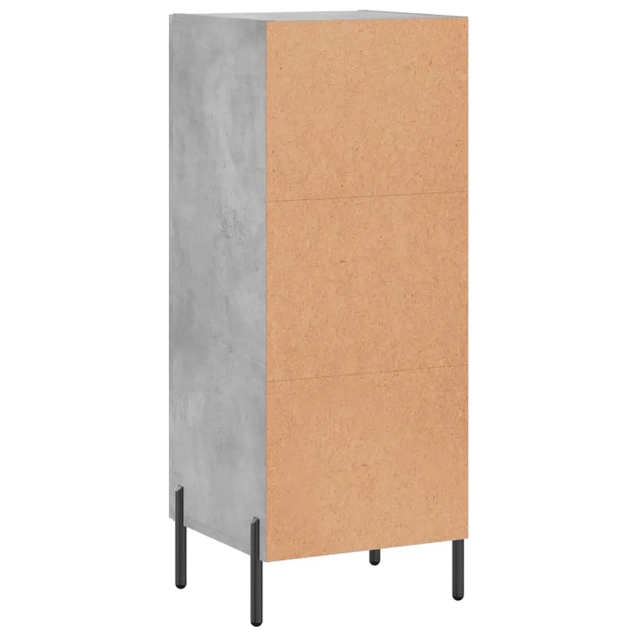 Buffet Gris béton 34,5x34x90 cm Bois d'ingénierie - 8