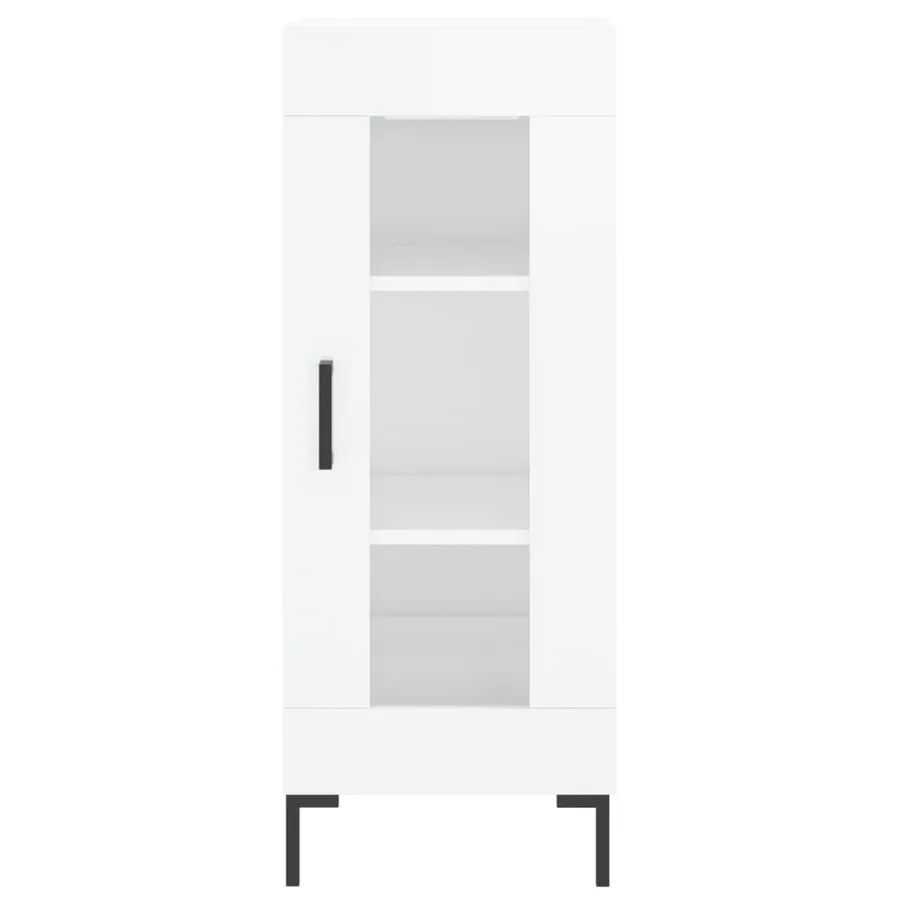 Buffet Blanc brillant 34,5x34x90 cm Bois d'ingénierie - 5