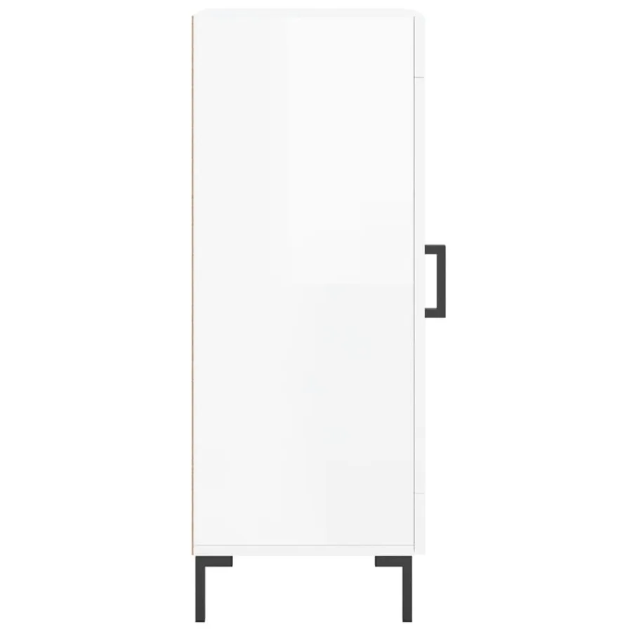 Buffet Blanc brillant 34,5x34x90 cm Bois d'ingénierie - 7