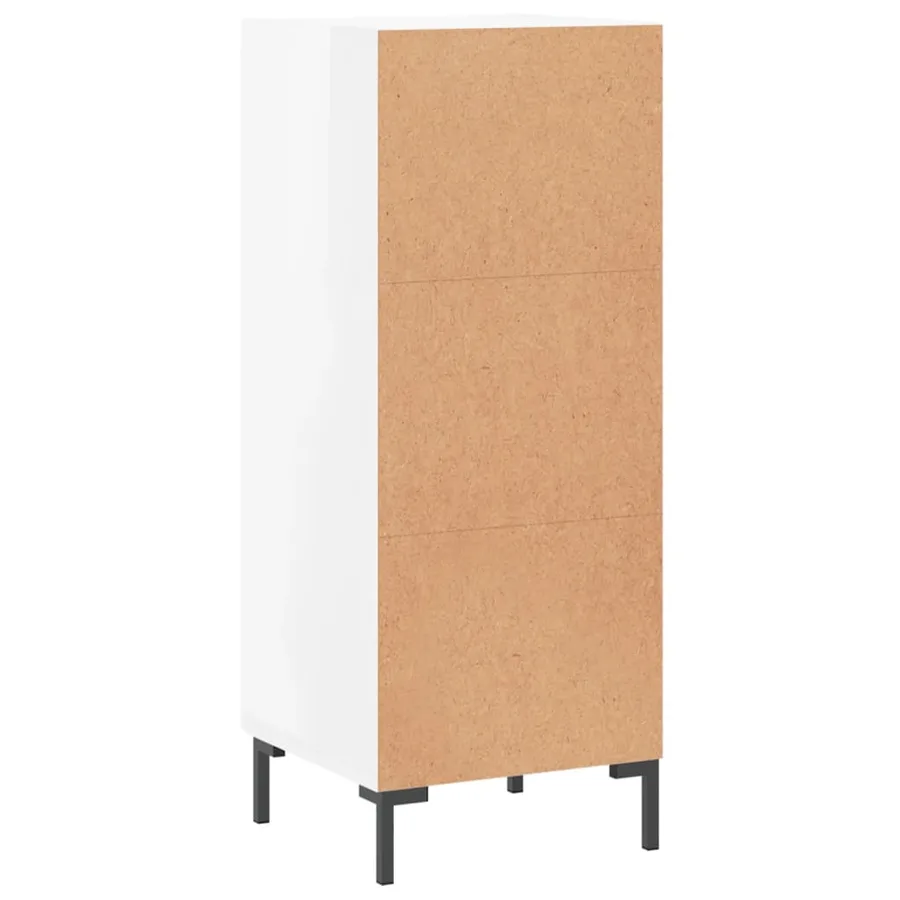 Buffet Blanc brillant 34,5x34x90 cm Bois d'ingénierie - 8