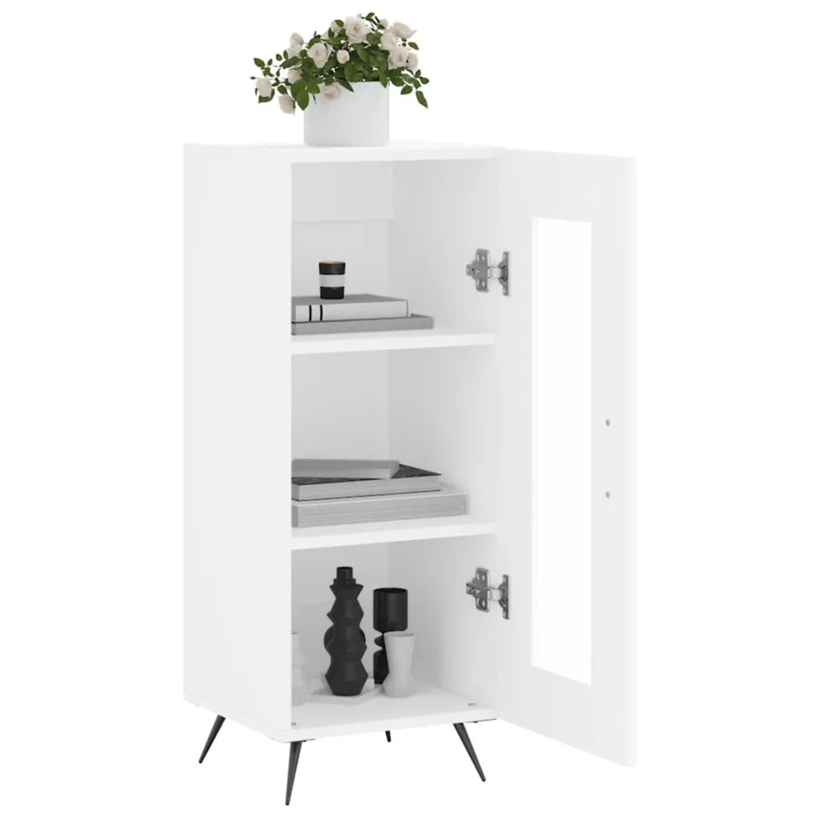 Buffet blanc 34,5x34x90 cm bois d'ingénierie - 4