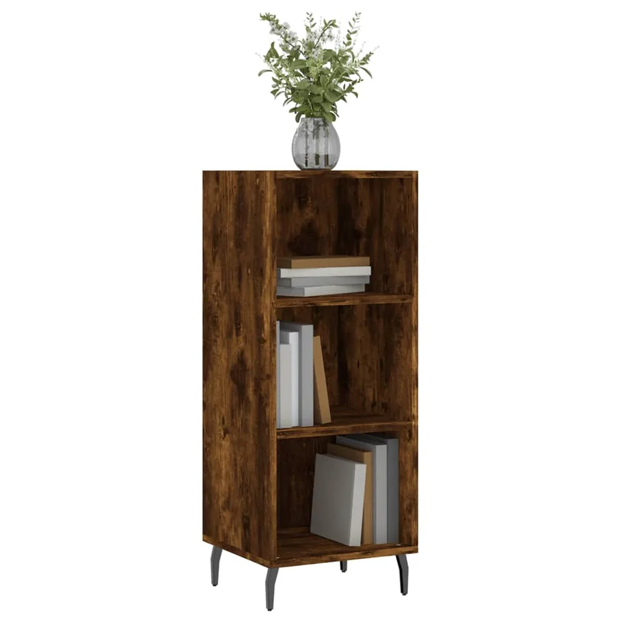 Buffet chêne fumé 34,5x32,5x90 cm bois d'ingénierie - 3