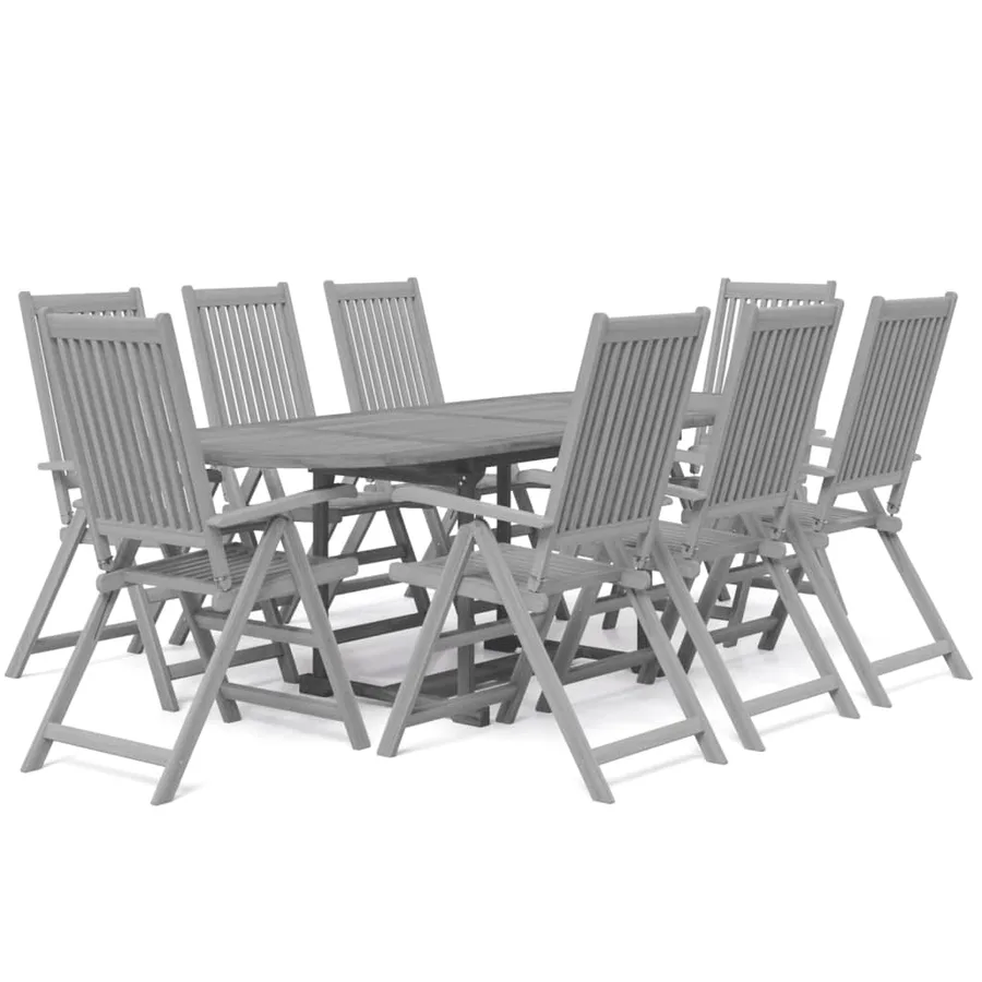 Ensemble à manger de jardin 9 pcs bois d'acacia solide - 2