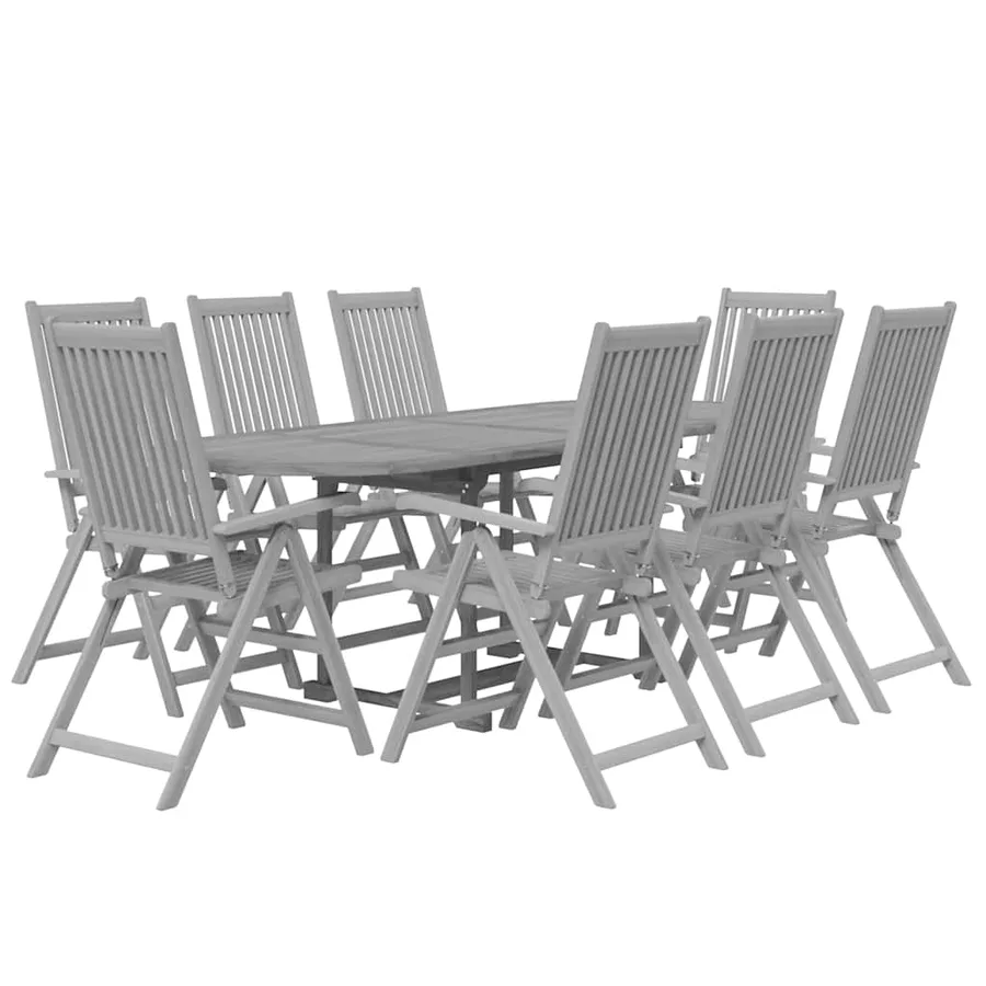 Ensemble à manger de jardin 9 pcs bois d'acacia solide - 3