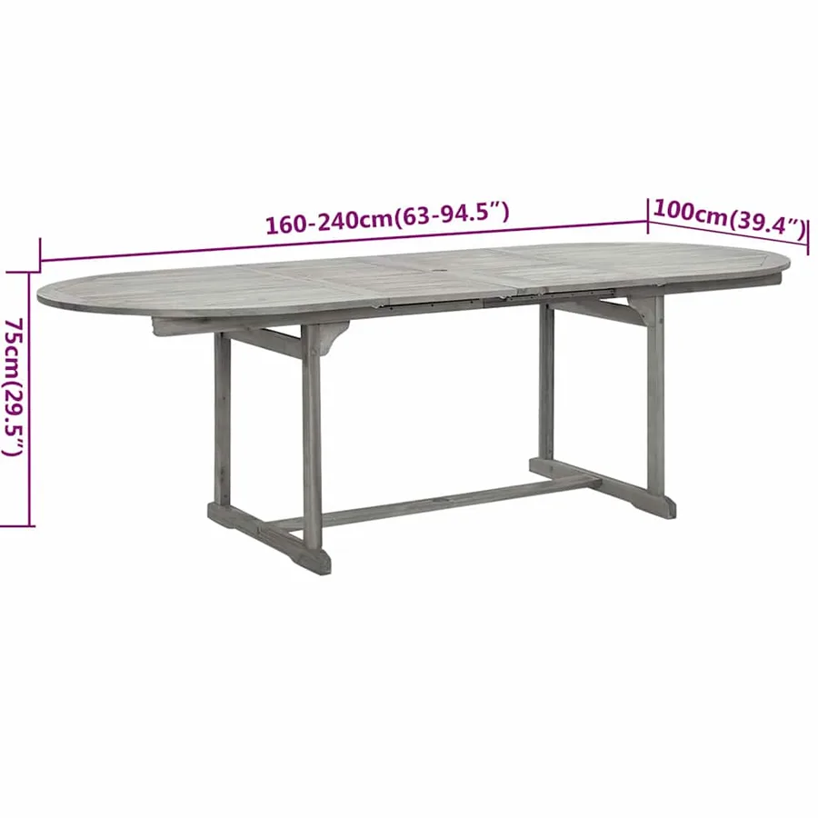 Ensemble à manger de jardin 9 pcs bois d'acacia solide - 9