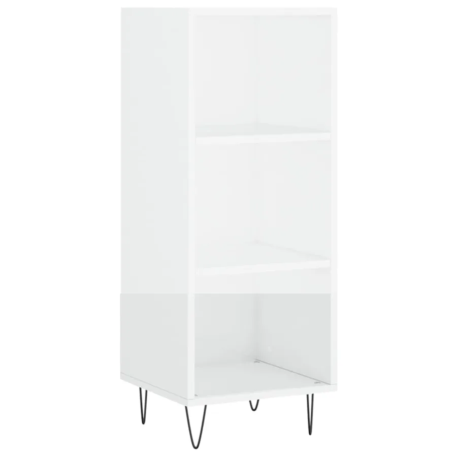 Buffet blanc brillant 34,5x32,5x90 cm bois d'ingénierie - 2