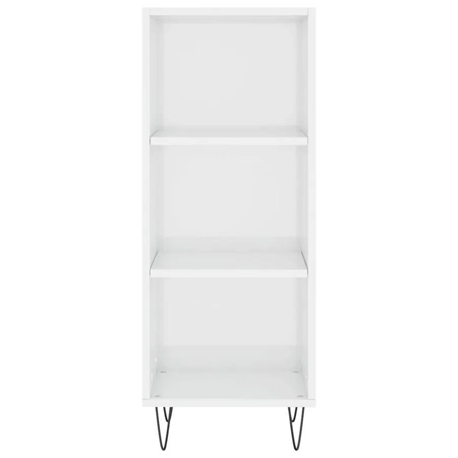 Buffet blanc brillant 34,5x32,5x90 cm bois d'ingénierie - 4