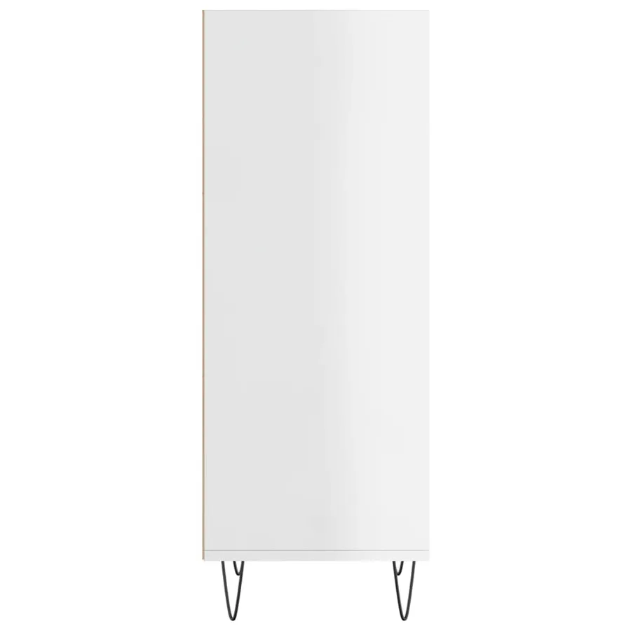 Buffet blanc brillant 34,5x32,5x90 cm bois d'ingénierie - 5