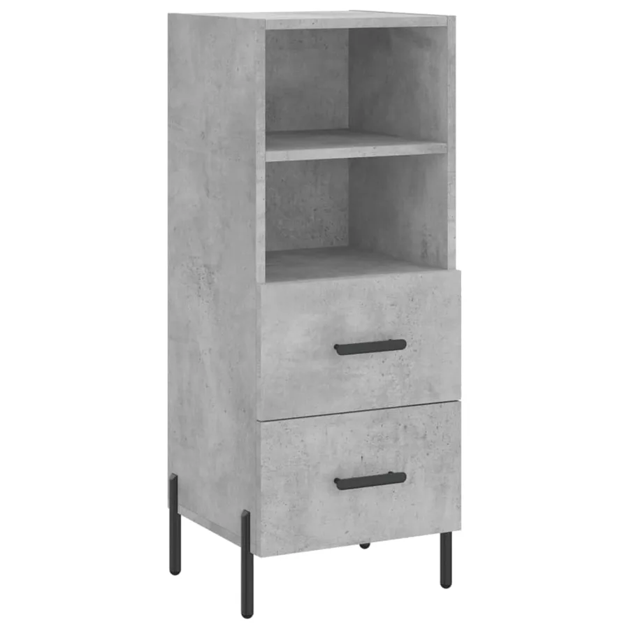 Buffet Gris béton 34,5x34x90 cm Bois d'ingénierie - 2