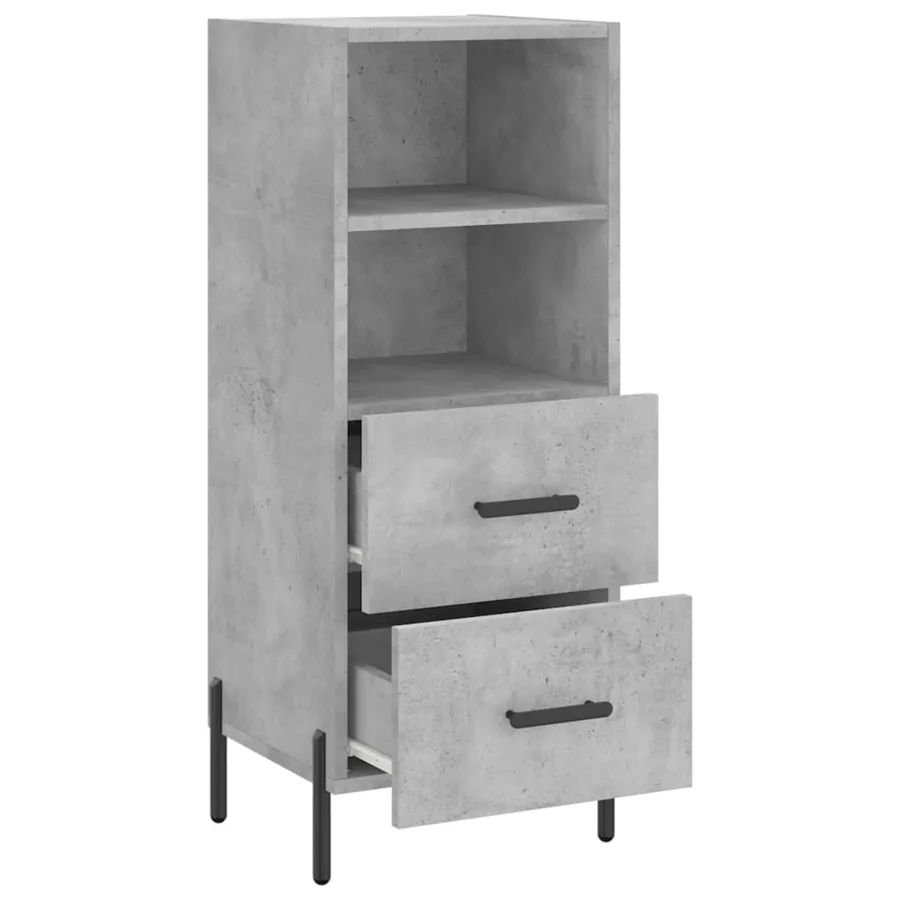 Buffet Gris béton 34,5x34x90 cm Bois d'ingénierie - 5