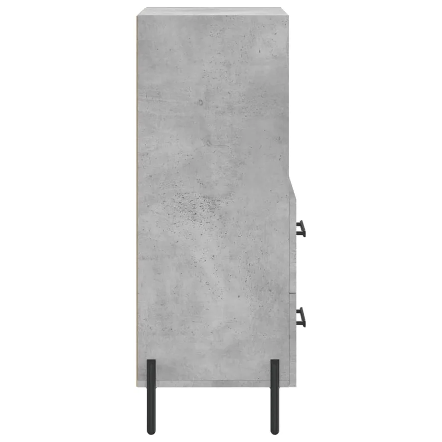 Buffet Gris béton 34,5x34x90 cm Bois d'ingénierie - 7