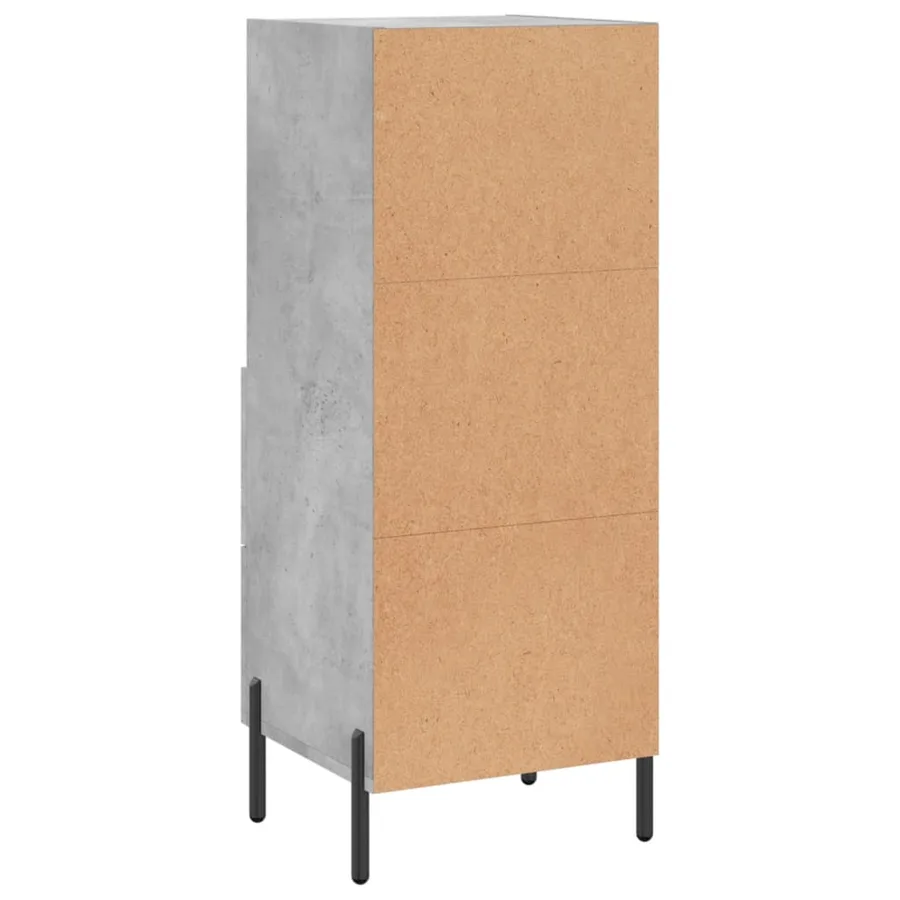 Buffet Gris béton 34,5x34x90 cm Bois d'ingénierie - 8