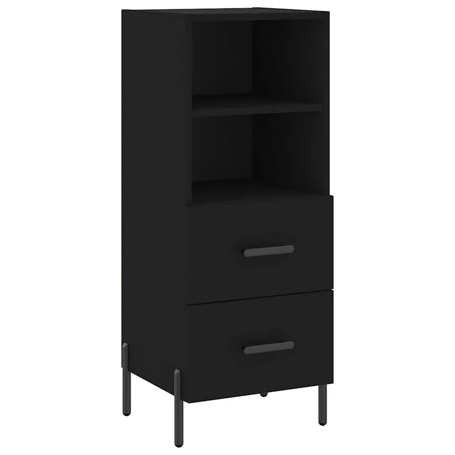 Buffet Noir 34,5x34x90 cm Bois d'ingénierie - 2